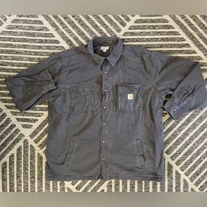 CARHARTT 2X Gray Canvas Fleece Lined Jacket